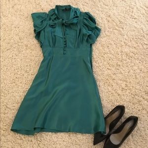 Authentic Betsey Johnson Green Satin Dress